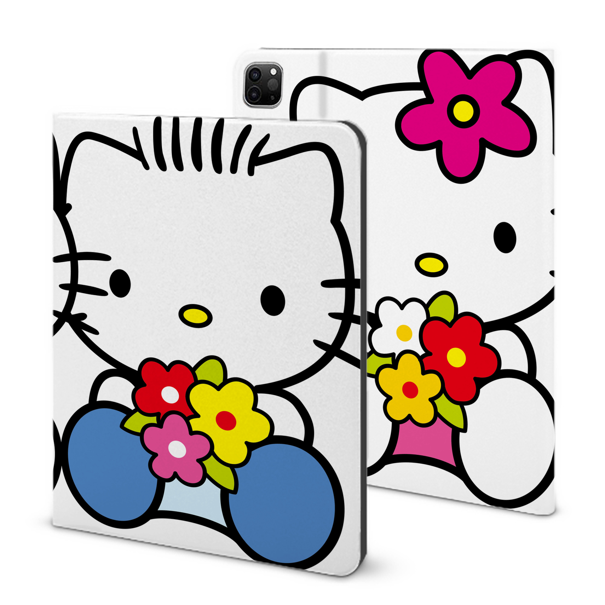 （画像用） Hello Kitty ハローキティ IPad ケース ブック型 PUレザー TPU 耐衝撃 軽量 薄型 ペン収納なし 全面保護 IPad 各モデル対応